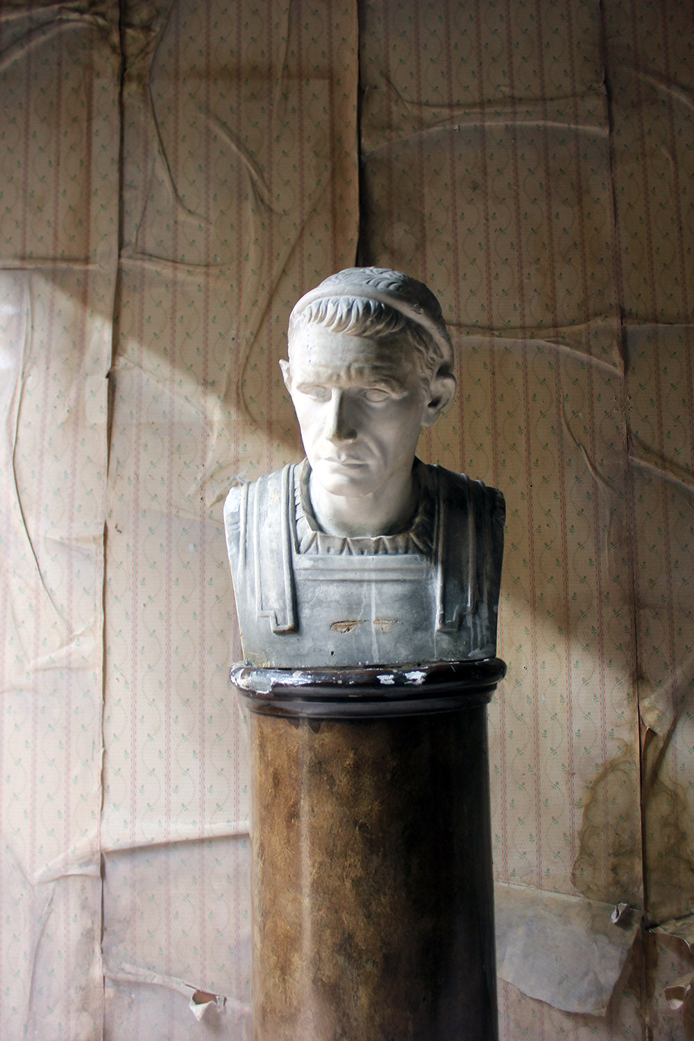 A 19thC Painted Plaster Portrait Bust of Julius Caesar c.1880
