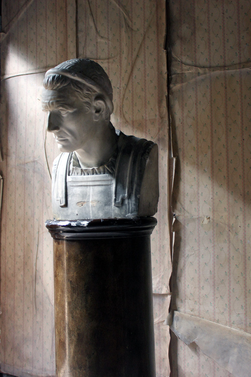 A 19thC Painted Plaster Portrait Bust of Julius Caesar c.1880