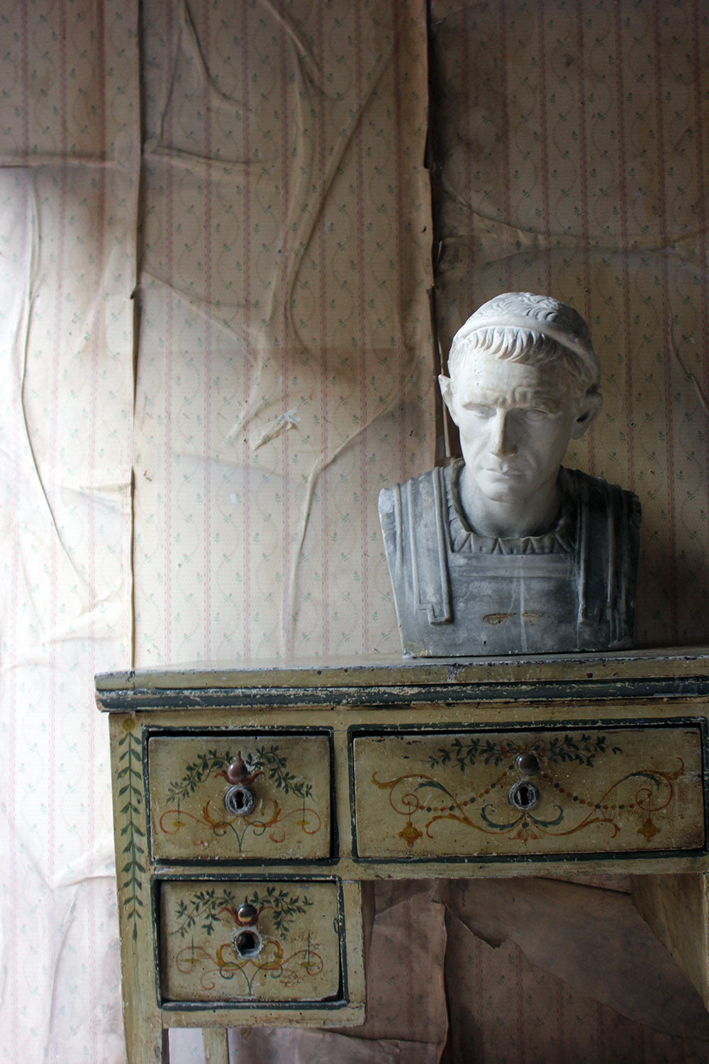 A 19thC Painted Plaster Portrait Bust of Julius Caesar c.1880