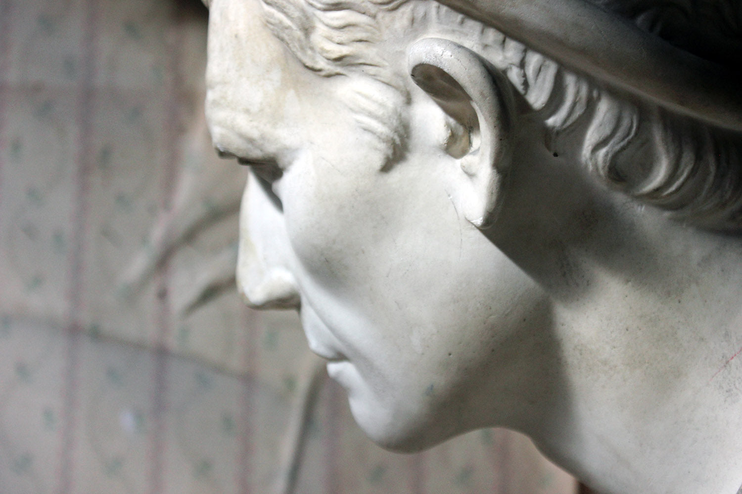 A 19thC Painted Plaster Portrait Bust of Julius Caesar c.1880