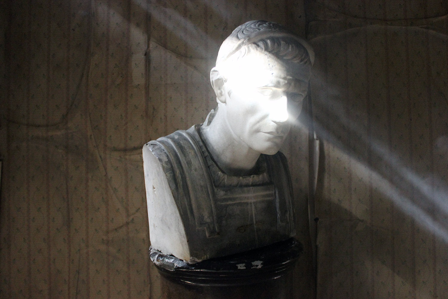 A 19thC Painted Plaster Portrait Bust of Julius Caesar c.1880