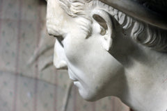 A 19thC Painted Plaster Portrait Bust of Julius Caesar c.1880