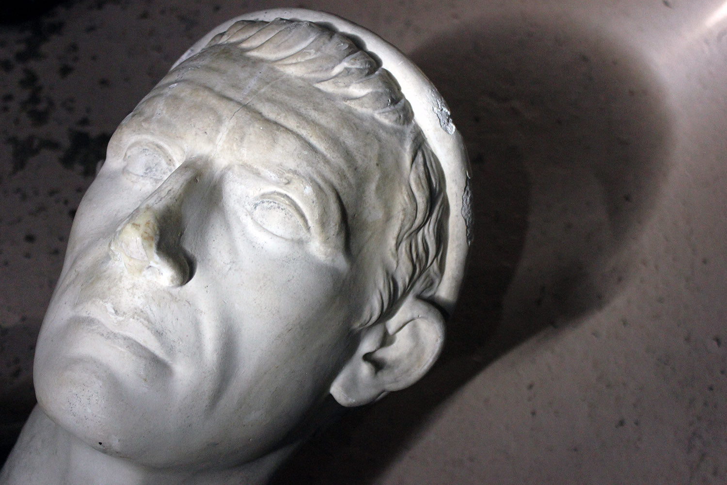 A 19thC Painted Plaster Portrait Bust of Julius Caesar c.1880