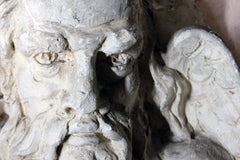 A 19thC French Monastery Sculpted High Relief Plaster Frieze Depicting Father Time c.1870