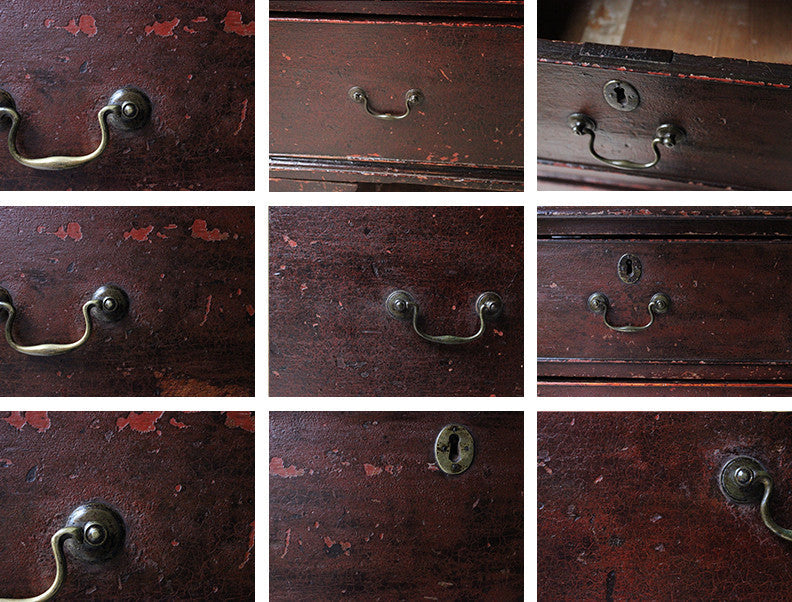 A Fabulous Large George III Plum Painted Pine Chest of Drawers c.1780