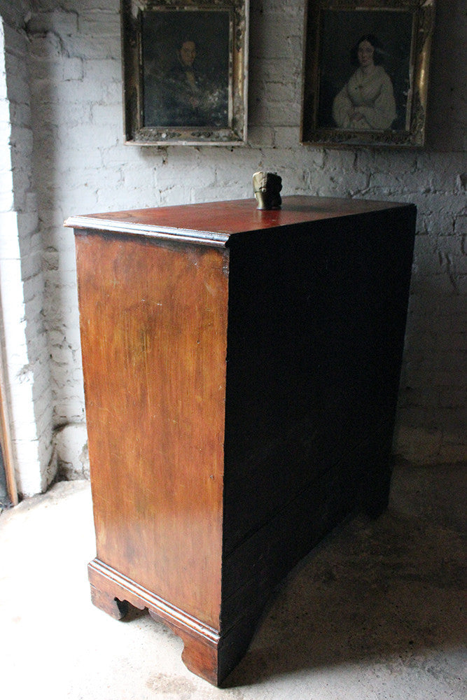 A Fabulous Large George III Plum Painted Pine Chest of Drawers c.1780