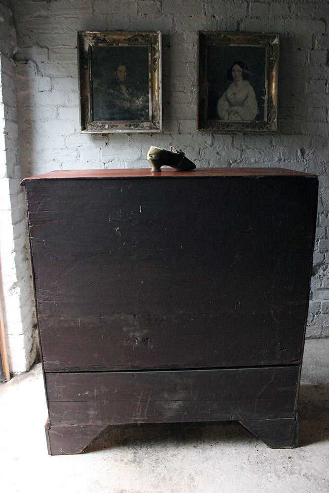 A Fabulous Large George III Plum Painted Pine Chest of Drawers c.1780