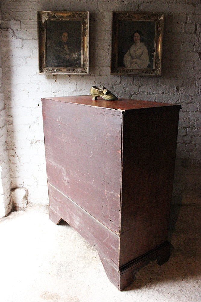 A Fabulous Large George III Plum Painted Pine Chest of Drawers c.1780