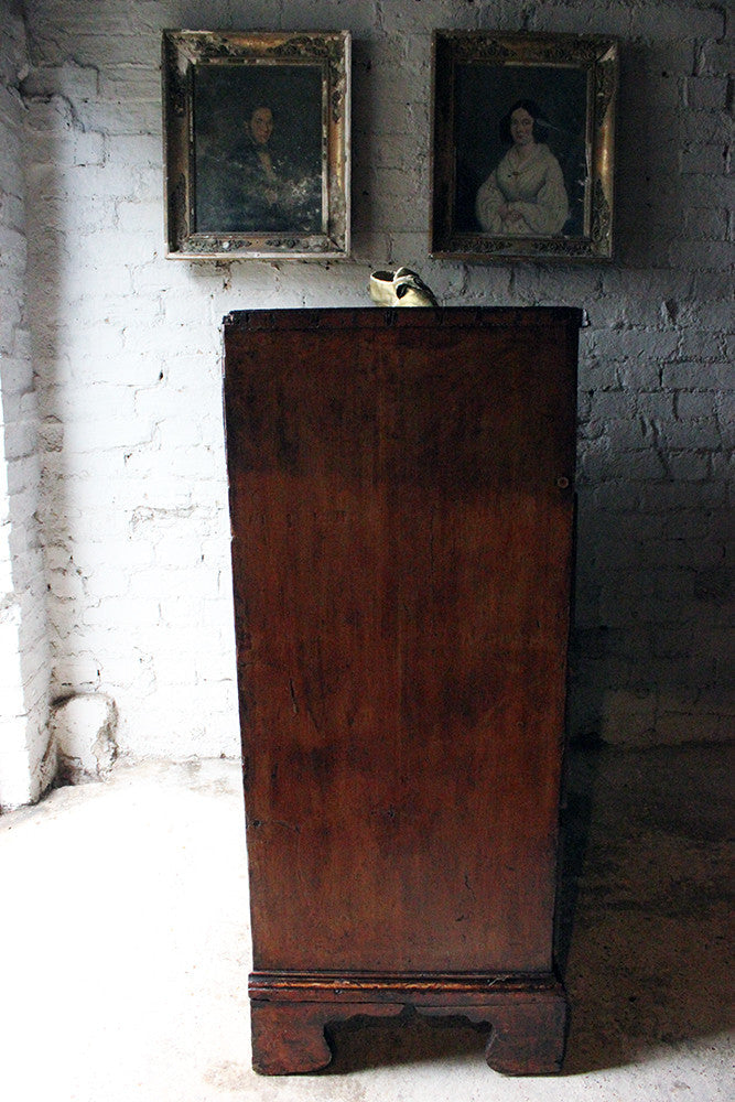 A Fabulous Large George III Plum Painted Pine Chest of Drawers c.1780