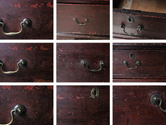 A Fabulous Large George III Plum Painted Pine Chest of Drawers c.1780