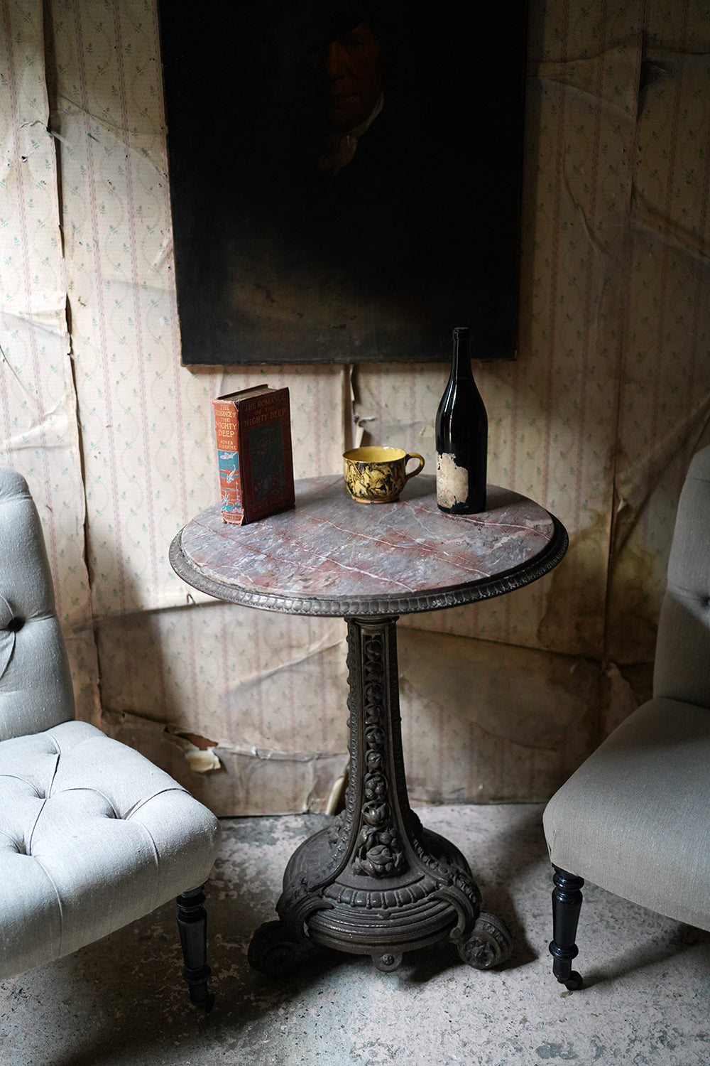 A Cast Iron & Portasanta Brecchia Marble Circular Occasional Table c.1870-80