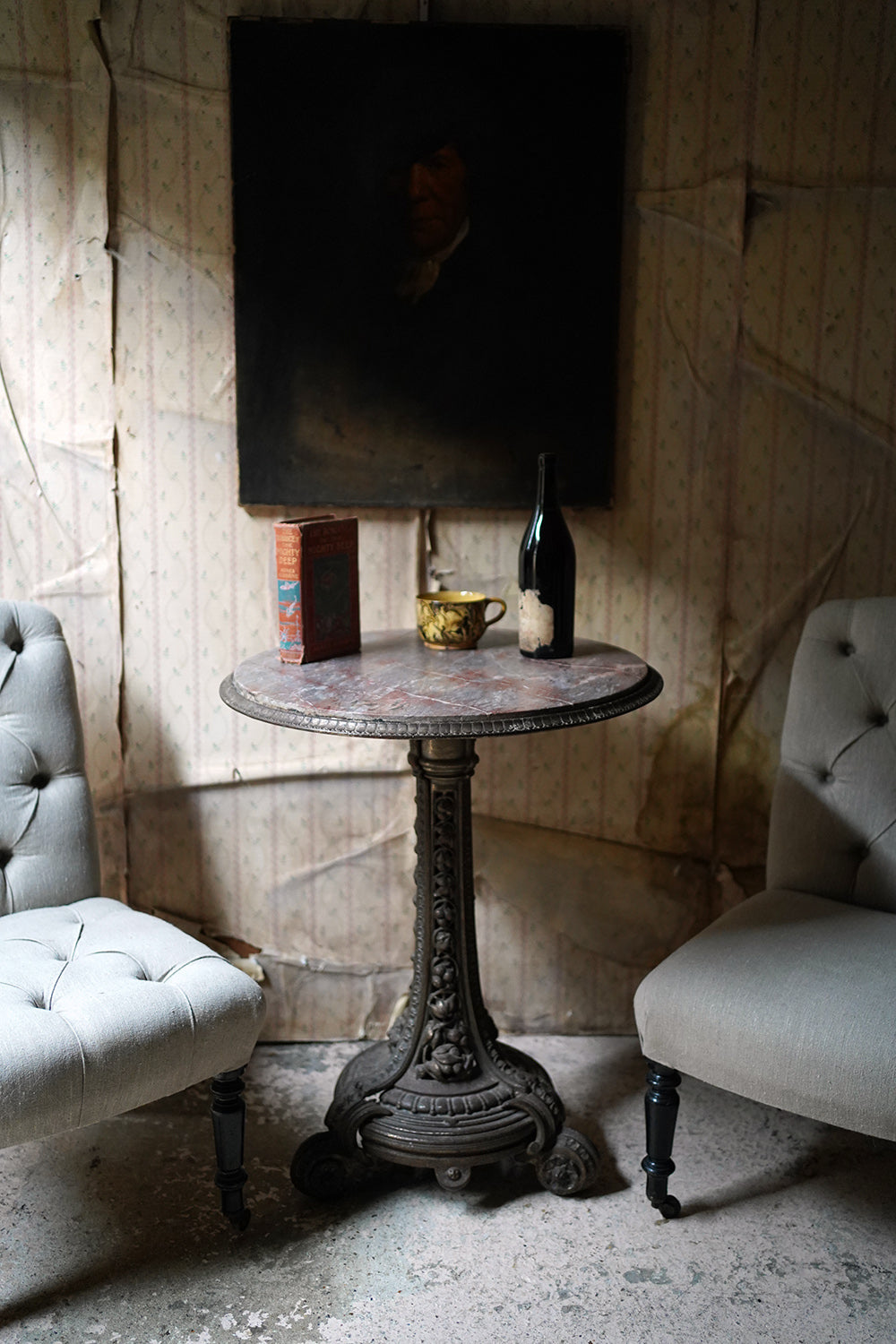 A Cast Iron & Portasanta Brecchia Marble Circular Occasional Table c.1870-80