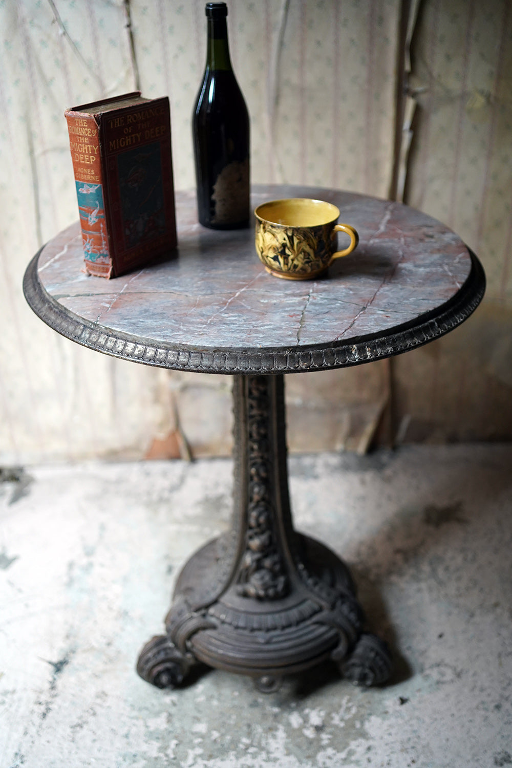 A Cast Iron & Portasanta Brecchia Marble Circular Occasional Table c.1870-80