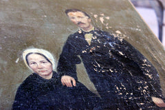 A 19thC English Provincial School Oil on Canvas Portrait of a Gentleman & His Wife
