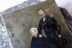 A 19thC English Provincial School Oil on Canvas Portrait of a Gentleman & His Wife