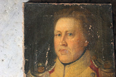 A Good Continental Provincial School Oil on Canvas Portrait of an Military Officer c.1800-1810