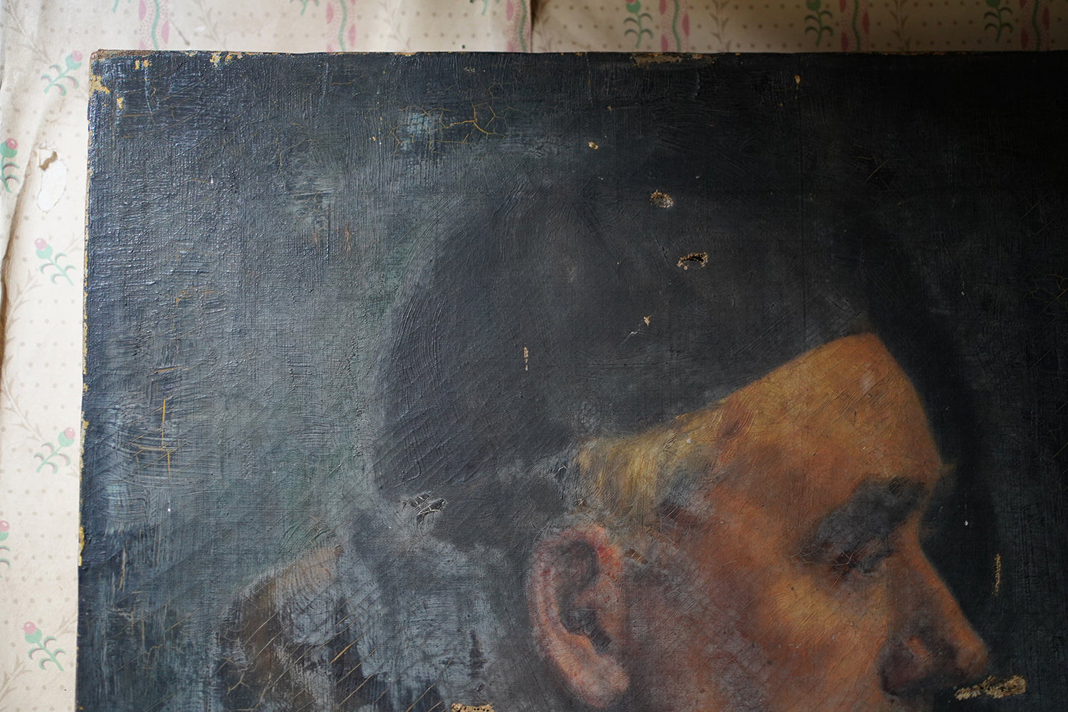 A 19thC Oil on Canvas Portrait of a Contemplative Gentleman c.1870