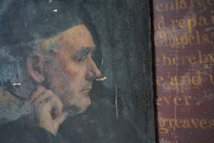 A 19thC Oil on Canvas Portrait of a Contemplative Gentleman c.1870