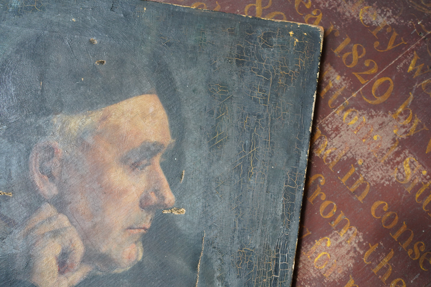 A 19thC Oil on Canvas Portrait of a Contemplative Gentleman c.1870