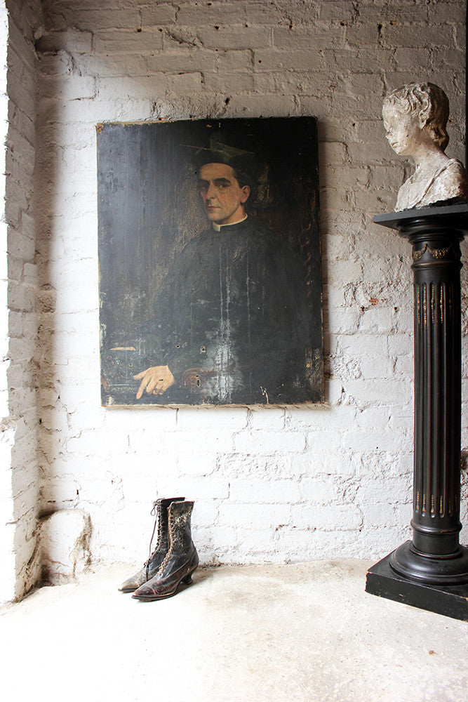 A Good English School Portrait of an Italian Chief Cantor Priest by Arthur Edward Clabburn c.1900
