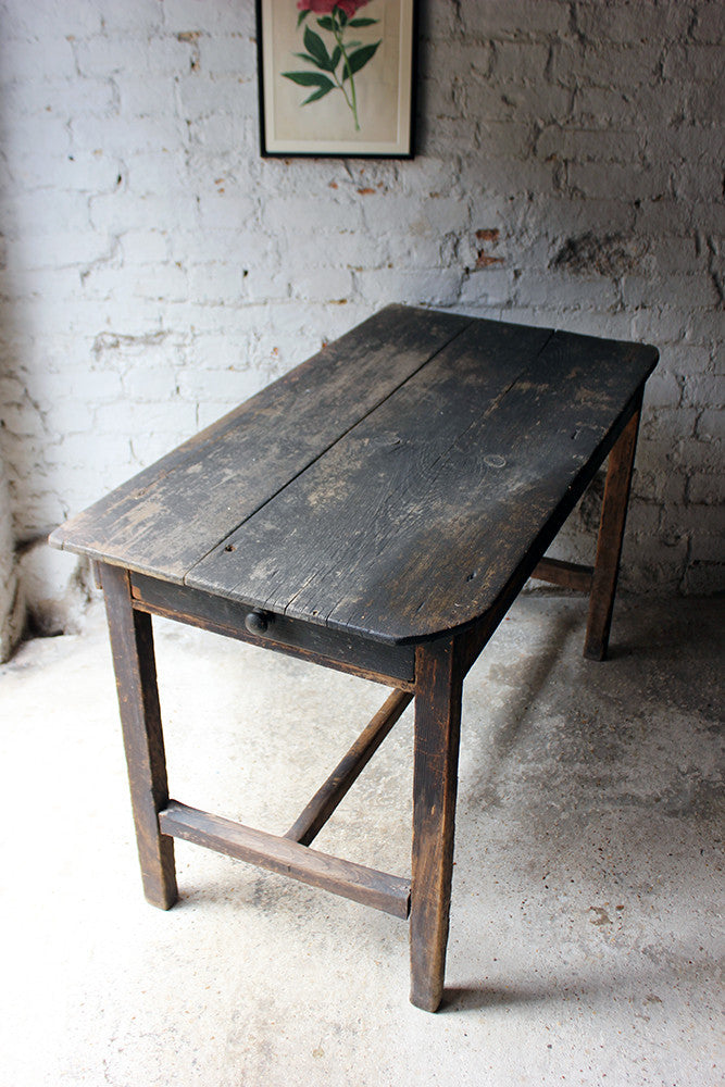 A Charming Mid-19thC Provincial Stained Pine Farmhouse Table c.1840-50