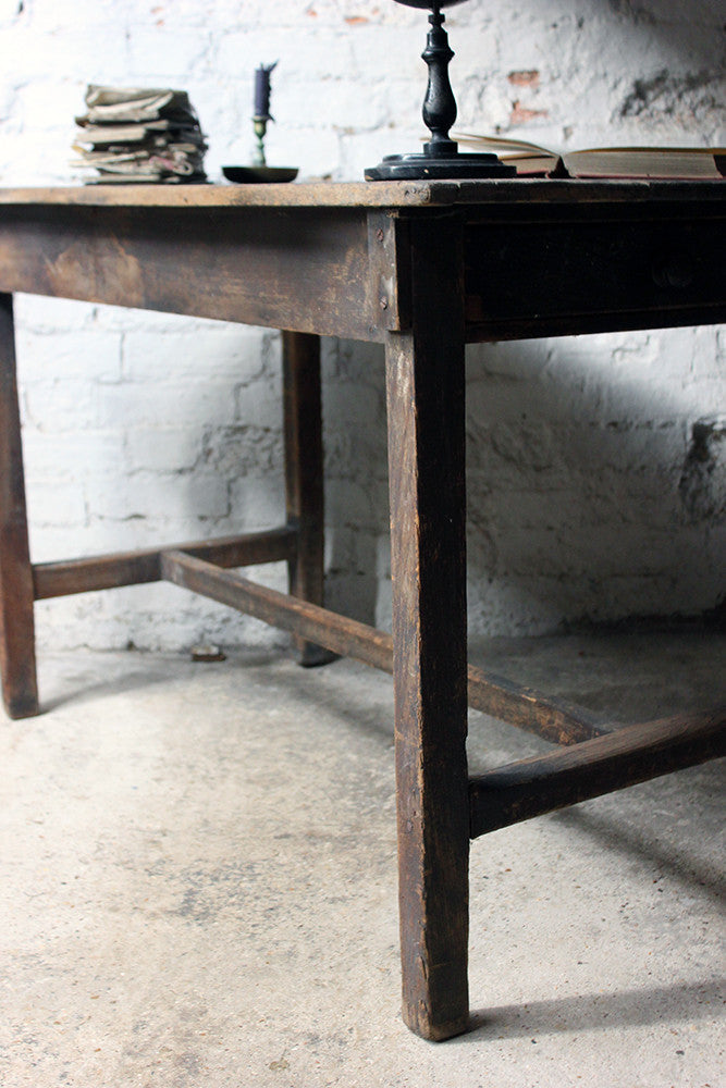 A Charming Mid-19thC Provincial Stained Pine Farmhouse Table c.1840-50