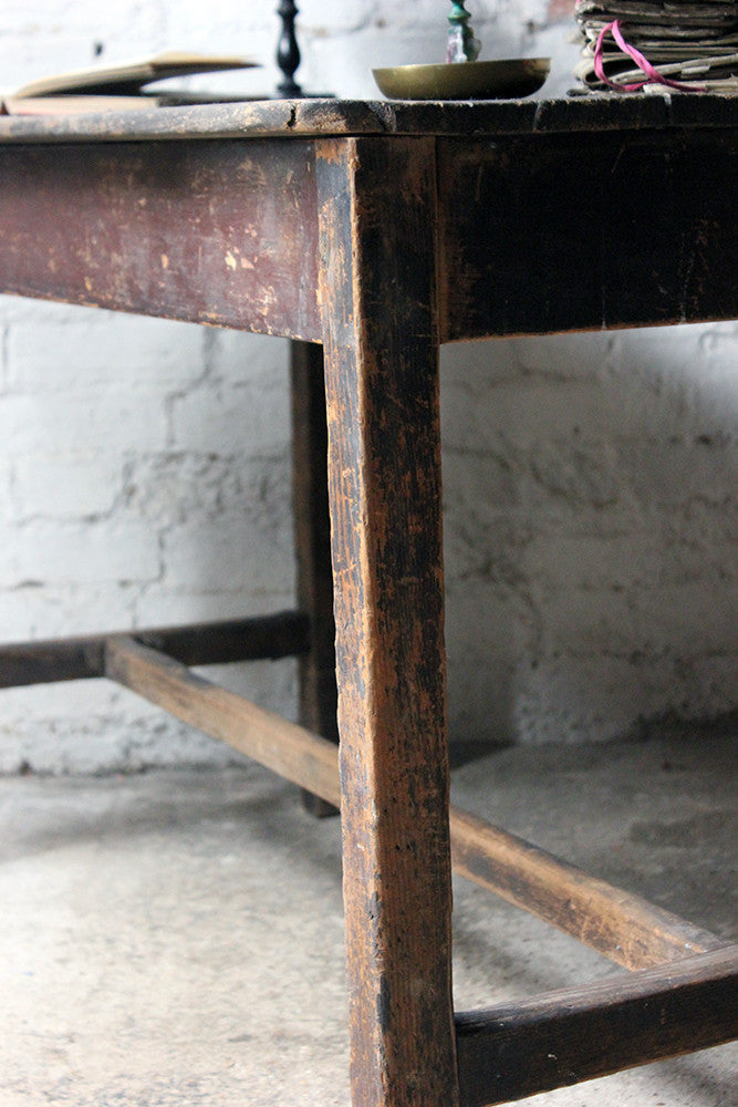 A Charming Mid-19thC Provincial Stained Pine Farmhouse Table c.1840-50