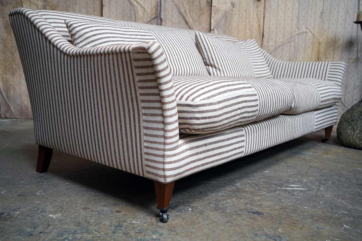 A Contemporary Recoire Franceis Three-Seater Sofa Upholstered in Guy Goodfellow