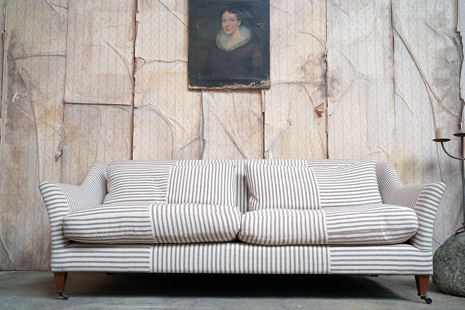 A Contemporary Recoire Franceis Three-Seater Sofa Upholstered in Guy Goodfellow