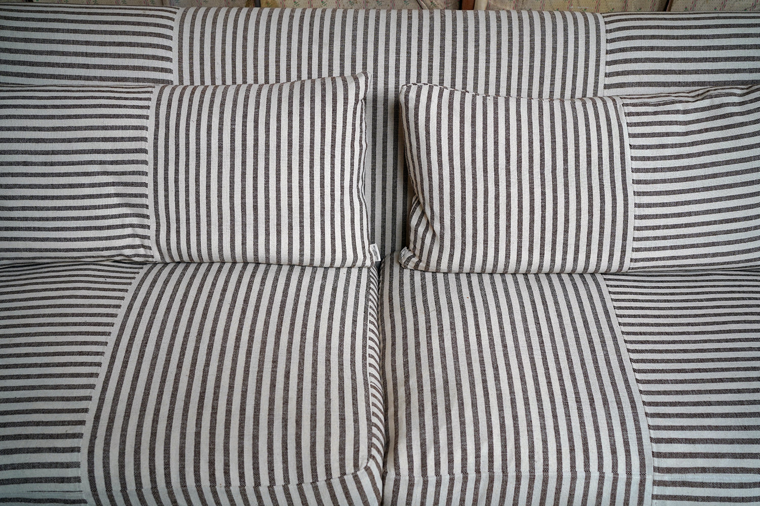 A Contemporary Recoire Franceis Three-Seater Sofa Upholstered in Guy Goodfellow