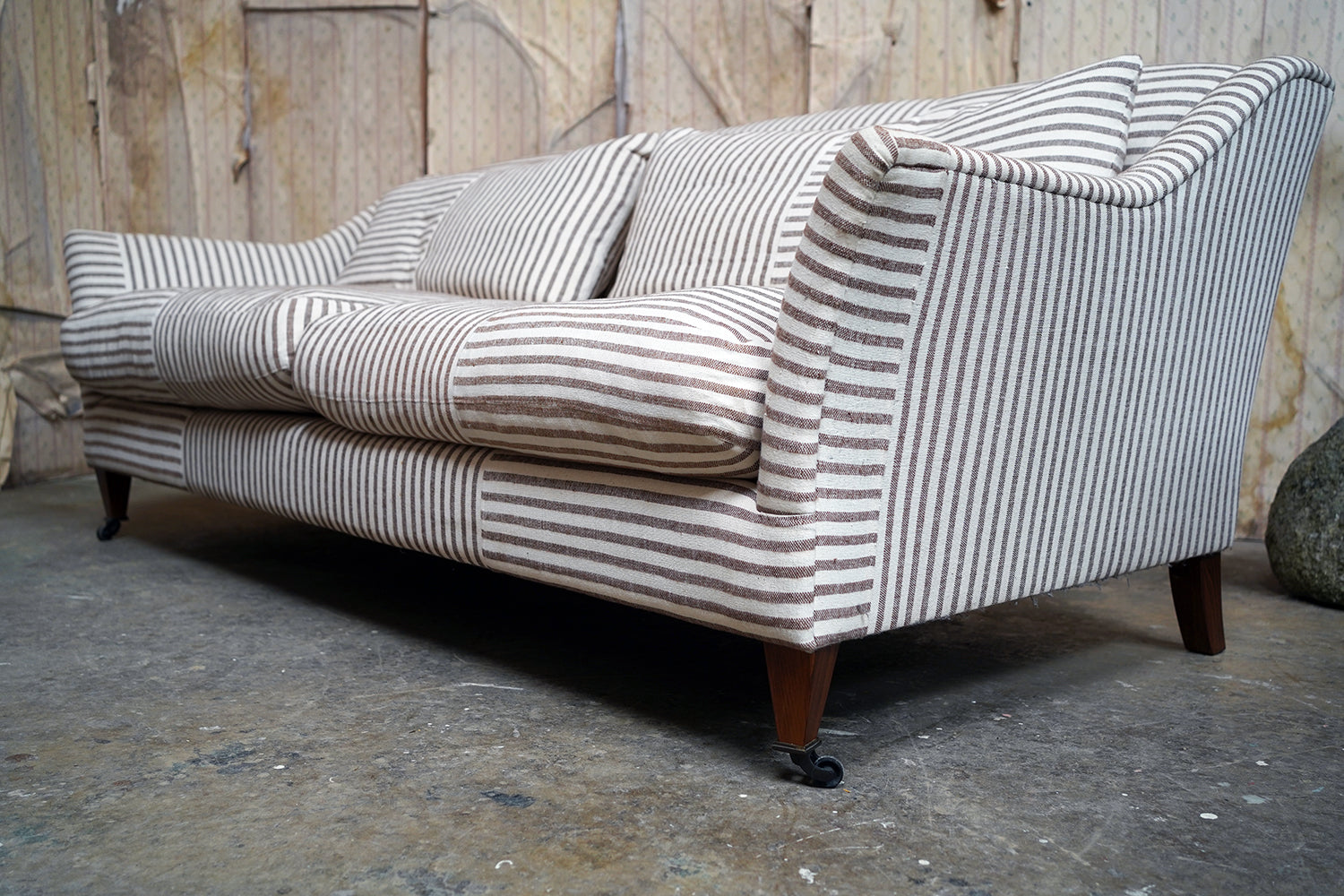 A Contemporary Recoire Franceis Three-Seater Sofa Upholstered in Guy Goodfellow