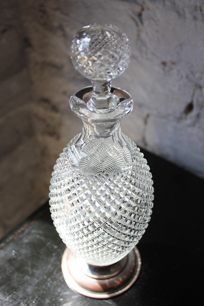 A Fine Regency Cut Glass & Silver Plate Decanter c.1810