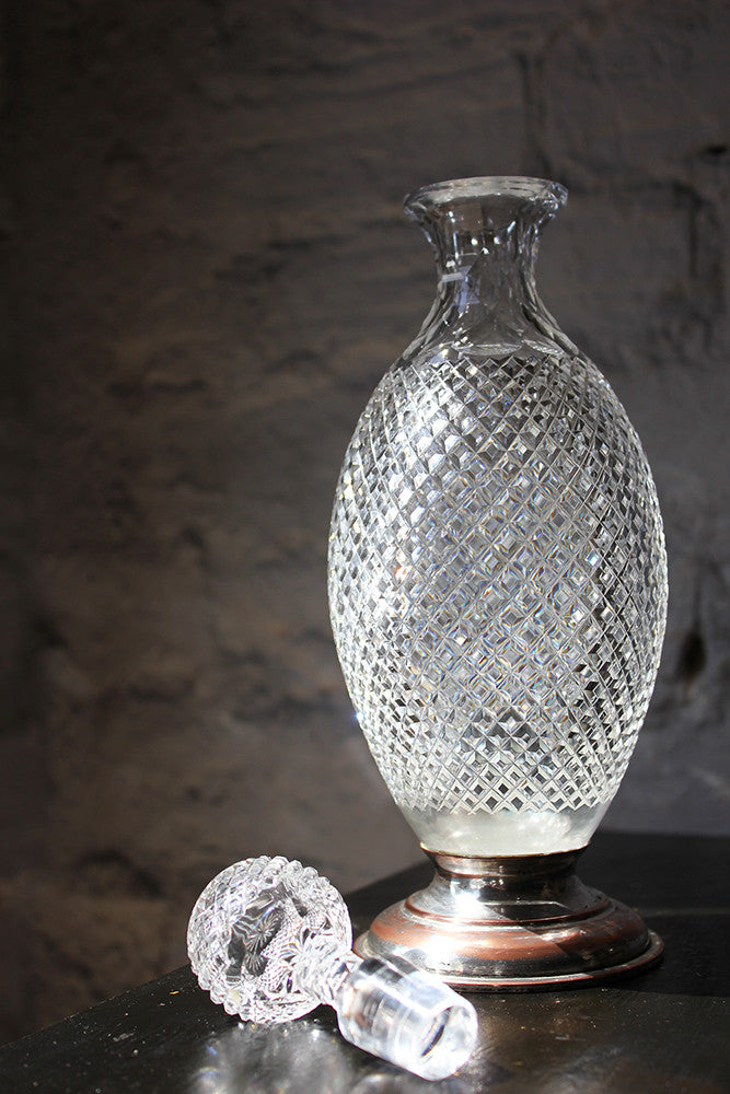 A Fine Regency Cut Glass & Silver Plate Decanter c.1810