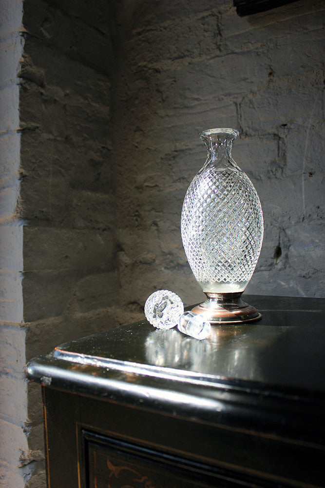 A Fine Regency Cut Glass & Silver Plate Decanter c.1810