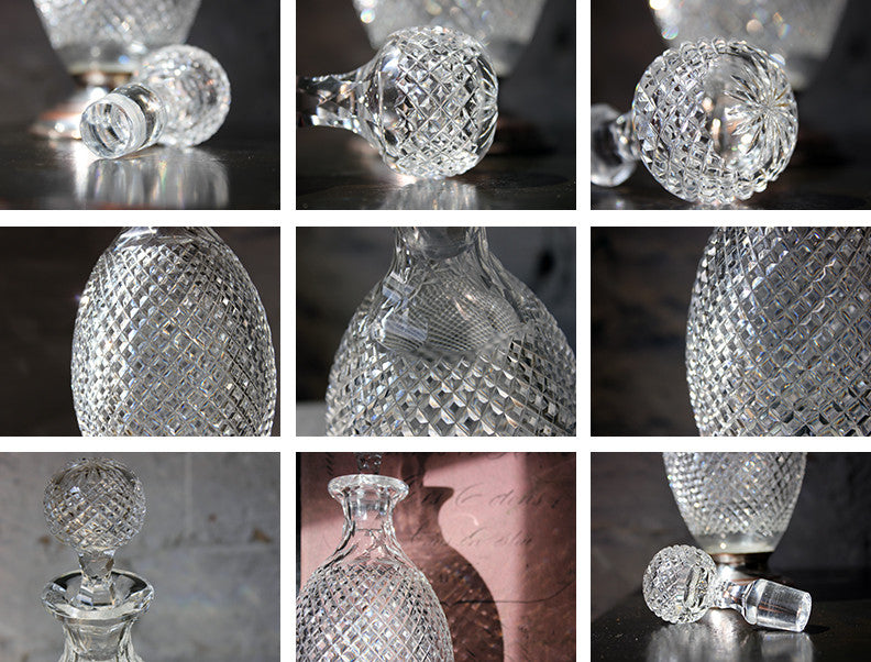 A Fine Regency Cut Glass & Silver Plate Decanter c.1810