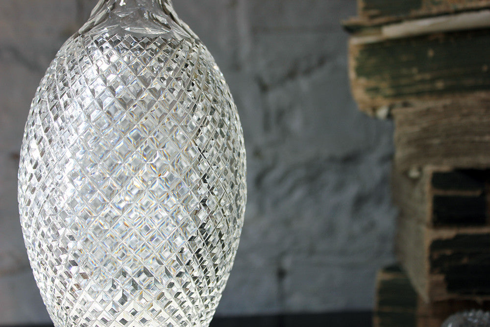 A Fine Regency Cut Glass & Silver Plate Decanter c.1810