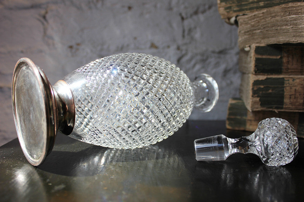 A Fine Regency Cut Glass & Silver Plate Decanter c.1810
