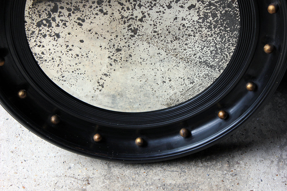 A Good Regency Period Ebonised & Gilt Circular Wall Mirror c.1820