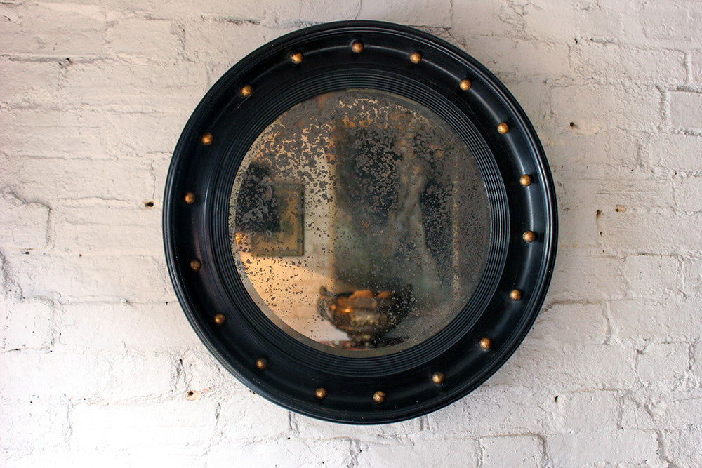 A Good Regency Period Ebonised & Gilt Circular Wall Mirror c.1820