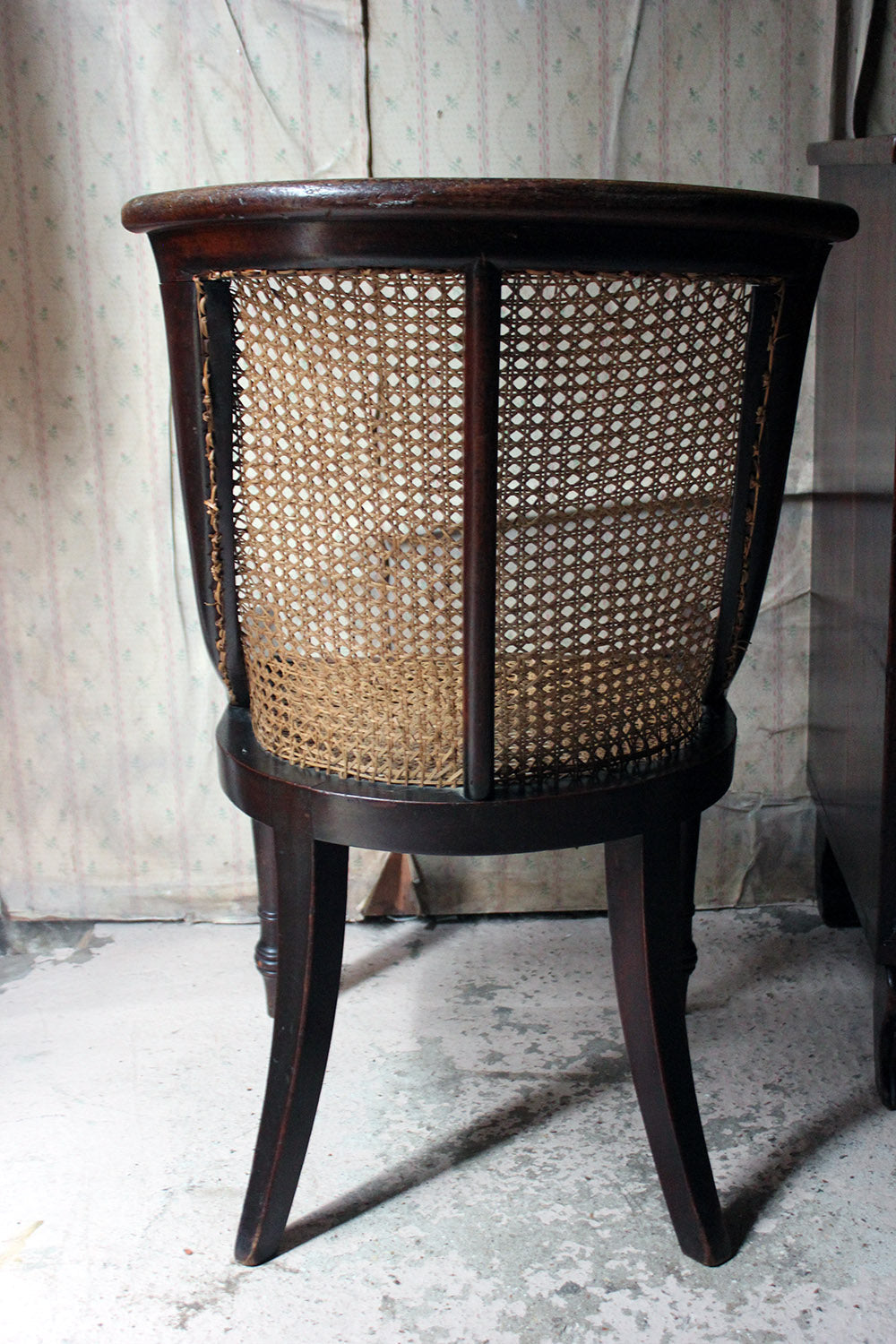 A Blacksmith Repaired Regency Mahogany Library Bergere Chair c.1815
