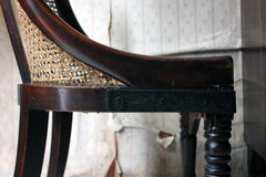 A Blacksmith Repaired Regency Mahogany Library Bergere Chair c.1815