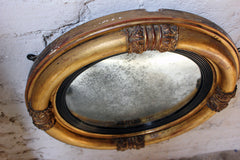 A Good Regency Period Giltwood & Gesso Convex Wall Mirror c.1825