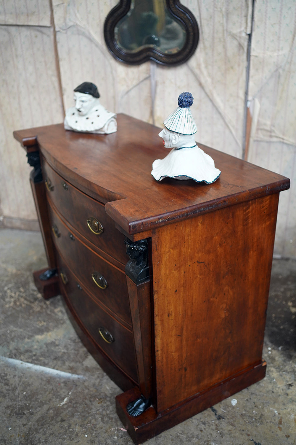 A Fine Regency Period Mahogany & Ebonised Egyptian Revival Chest of Drawers c.1810