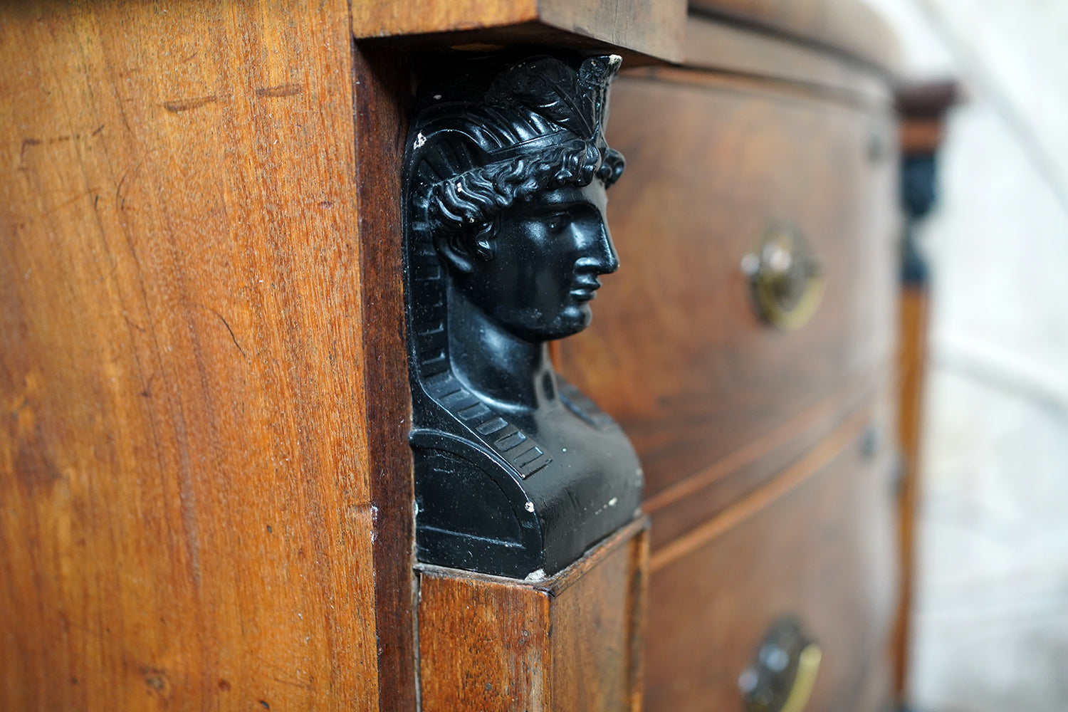 A Fine Regency Period Mahogany & Ebonised Egyptian Revival Chest of Drawers c.1810
