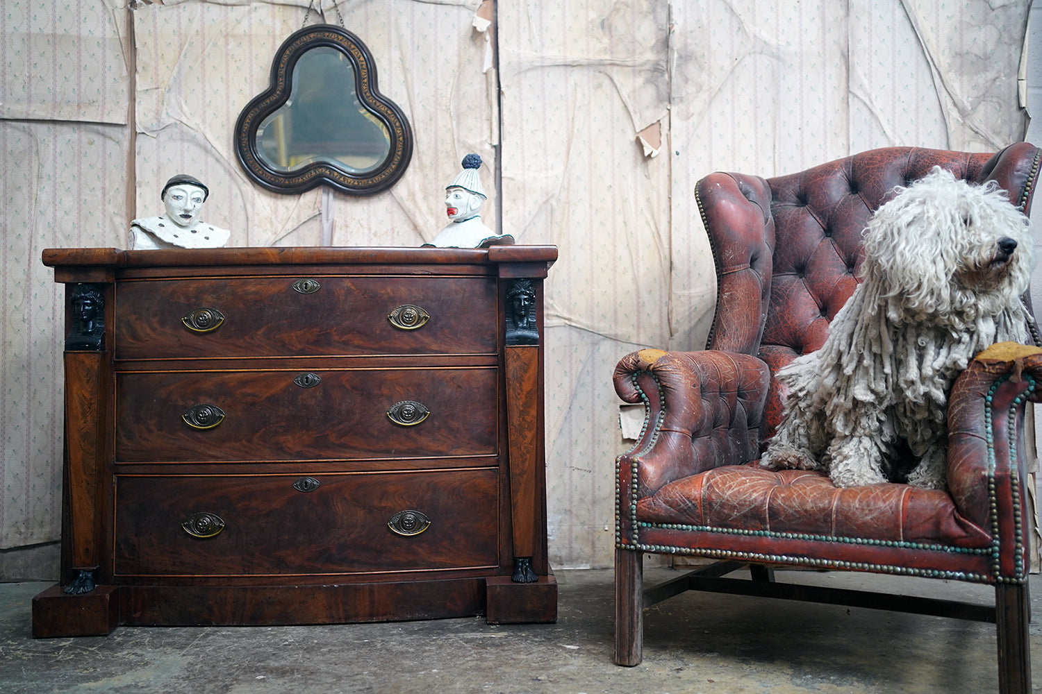 A Fine Regency Period Mahogany & Ebonised Egyptian Revival Chest of Drawers c.1810