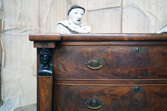 A Fine Regency Period Mahogany & Ebonised Egyptian Revival Chest of Drawers c.1810