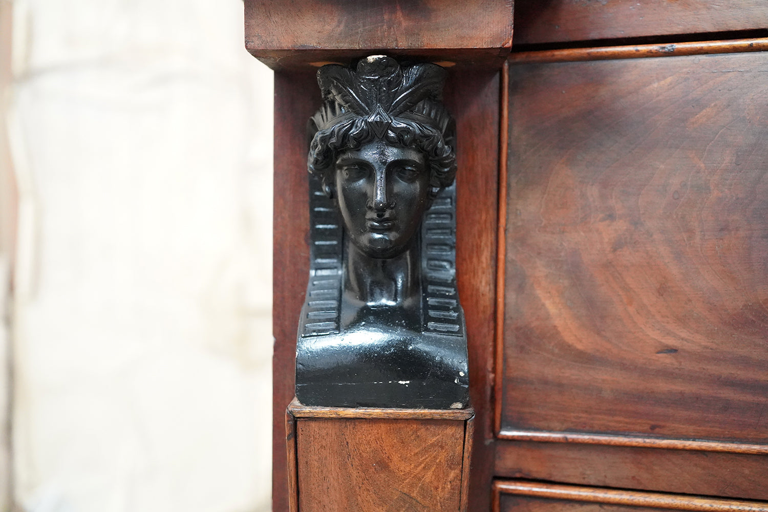 A Fine Regency Period Mahogany & Ebonised Egyptian Revival Chest of Drawers c.1810