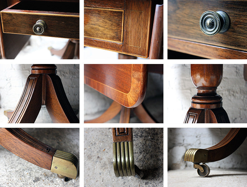 A Good Regency Period Inlaid Mahogany Pedestal Pembroke Table c.1825