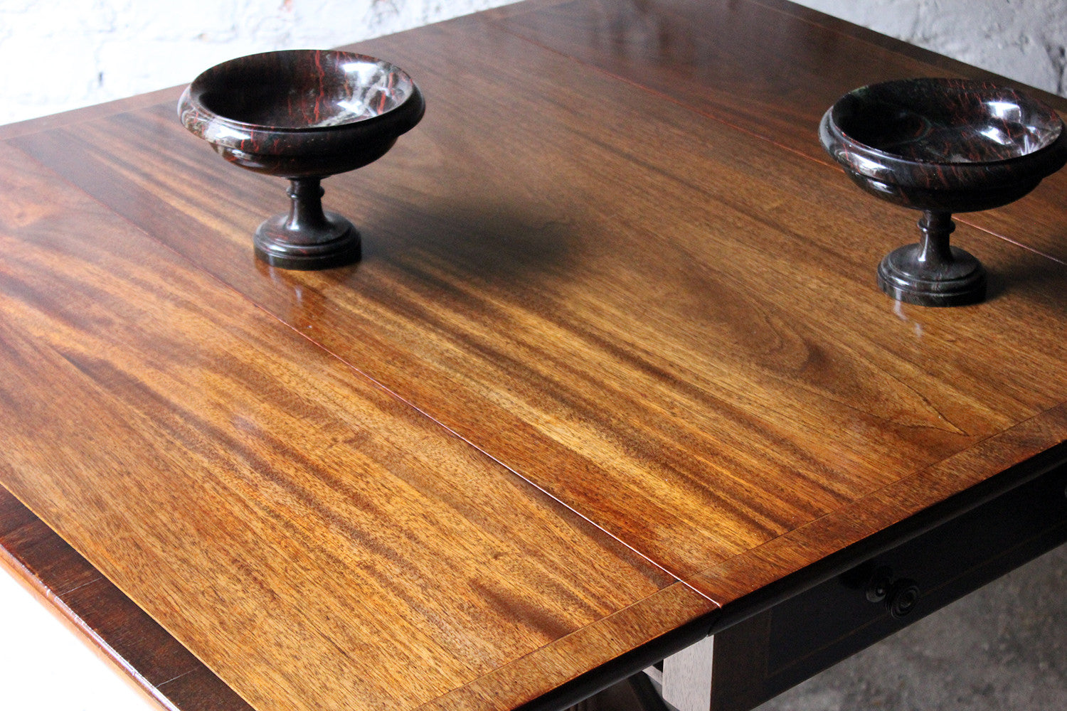 A Good Regency Period Inlaid Mahogany Pedestal Pembroke Table c.1825