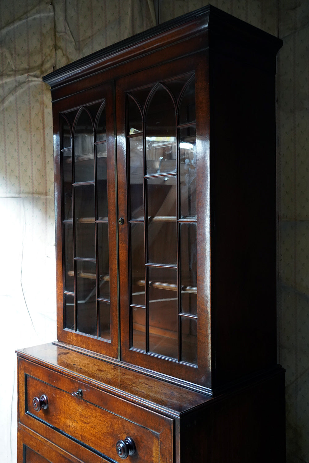 A Good Quality Regency Mahogany Secretaire Bookcase c.1825-30